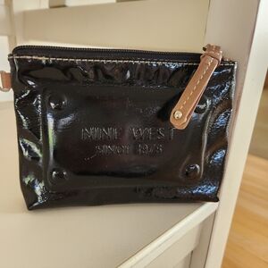 Nine West Cosmetic Bag/Small Clutch Black Brown Patent Leather